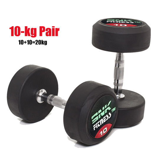 Pair Of 10 kg (10+10=20kg Total) Top Quality Rubber Coated Dumbbell Fitness Home Gym Exercise Dumbblls Pair