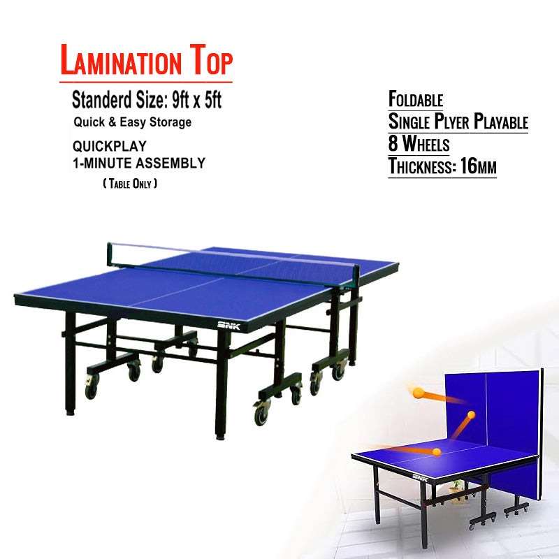 Lamination Foldable Tennis Table with Levelers, 8 Wheels (Laminated Top) Butterfly Style Ping Pong Table Quick Assembly, Playback Mode, Space Saving Storage, Tournament Size, Family and Friend Game Room Fun