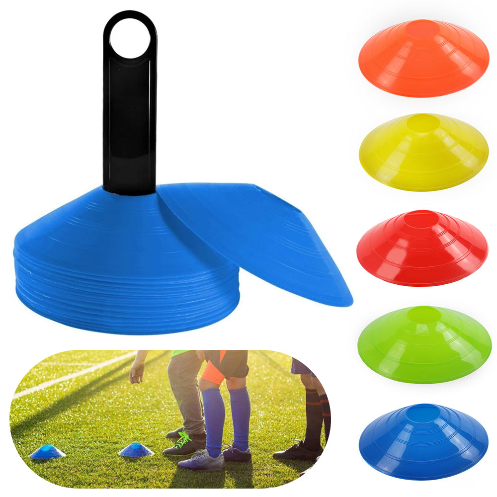 Football Training Cones Pack of 50 / 24 / 12 Soccer Football Sports Speed Training Tool - Football marking