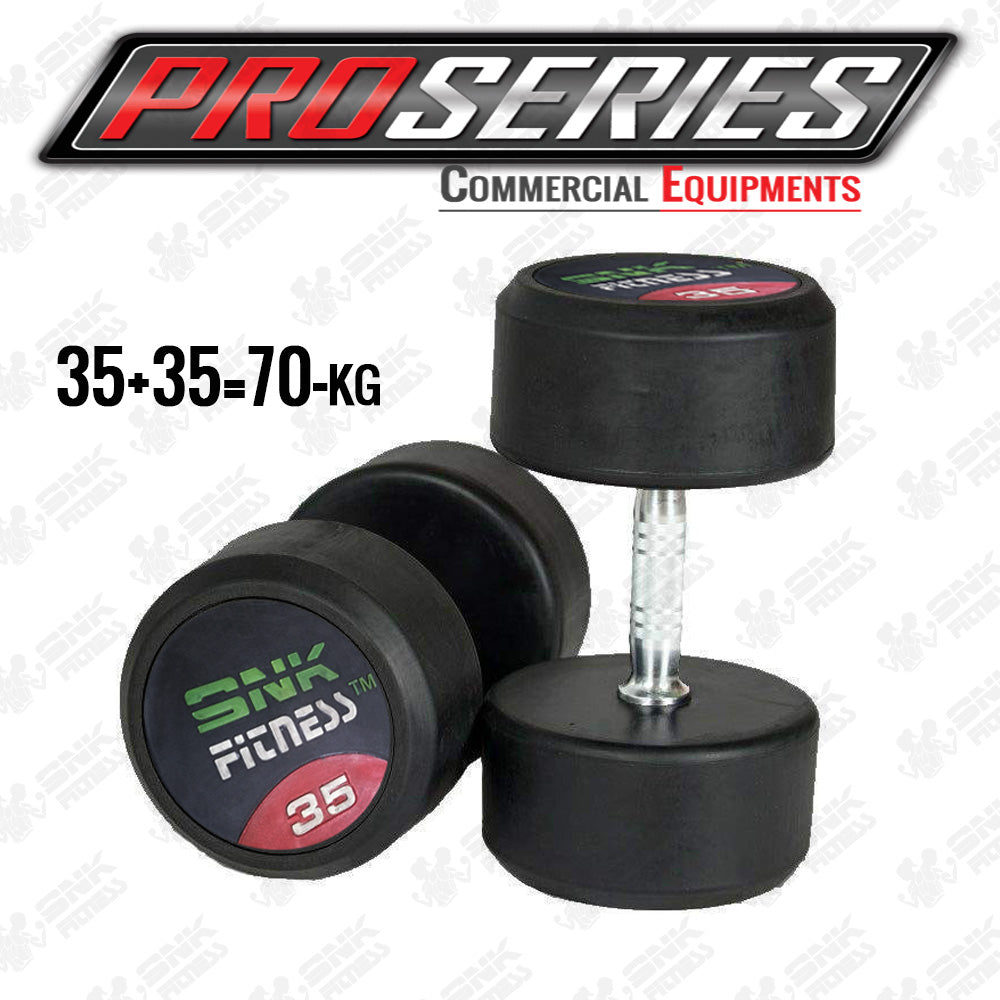 COMMERCIAL Rubber Coated Dumbbells for Commercial Gym Use Pair 12.5kg 15kg 17.5kg 20kg 22.5kg 25kg 27.5kg 30kg 35kg 40kg