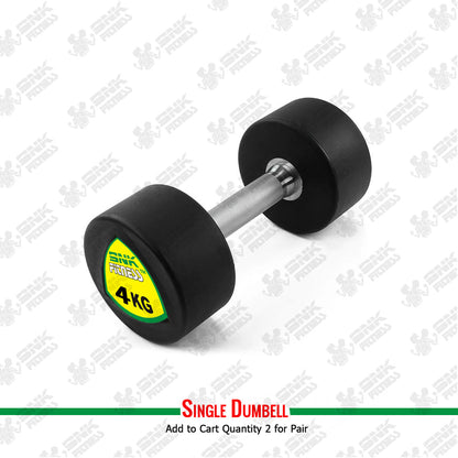 SNK FITNESS Rubber Coated Dumbbell - New Stylish Design Dumbbells Available in 2kg, 3kg, 4kg, 5kg, 6kg, 7kg 8kg 10kg