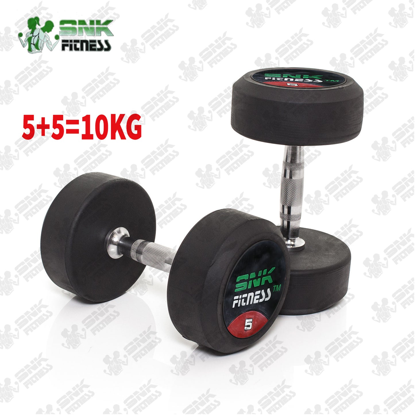 (5kg-Pair) SNK FITNESS Rubber Coated Dumbbells Pair of 5kg