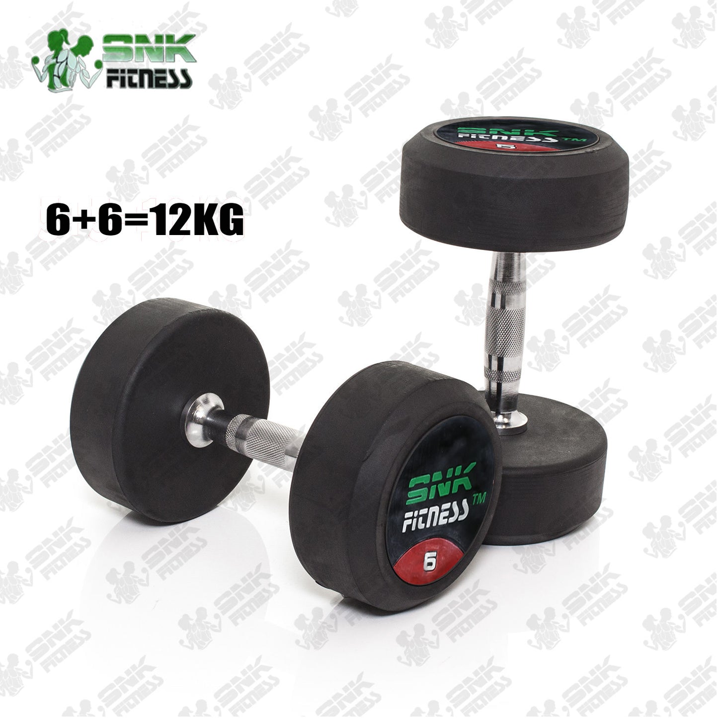 (6-kg Pair) SNK FITNESS Rubber Coated Dumbbells Pair of 6kg