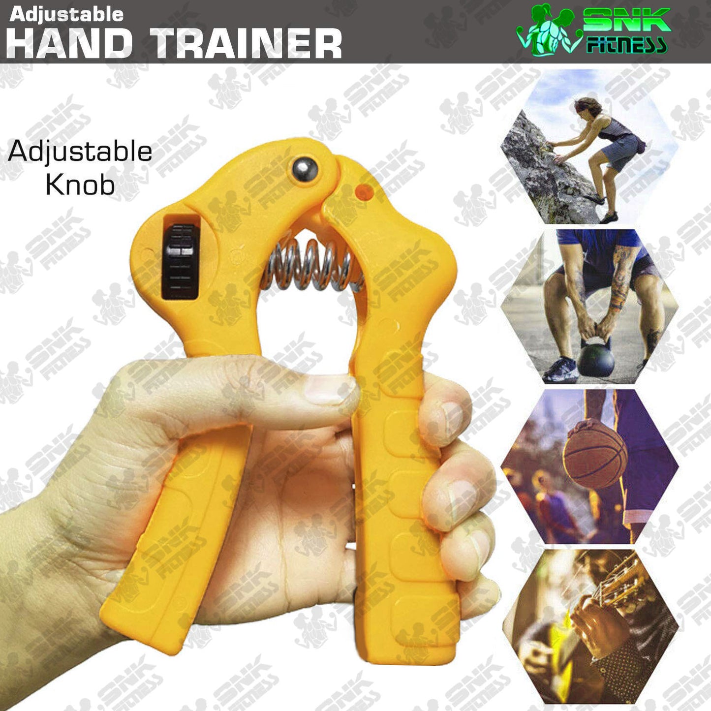 Adjustable Hand Gripper | Hand Grip Strengthener for Gym, Home & Physiotherapy (Up to 60kg Resistance)