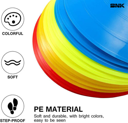 Football Training Cones Pack of 50 / 24 / 12 Soccer Football Sports Speed Training Tool - Football marking