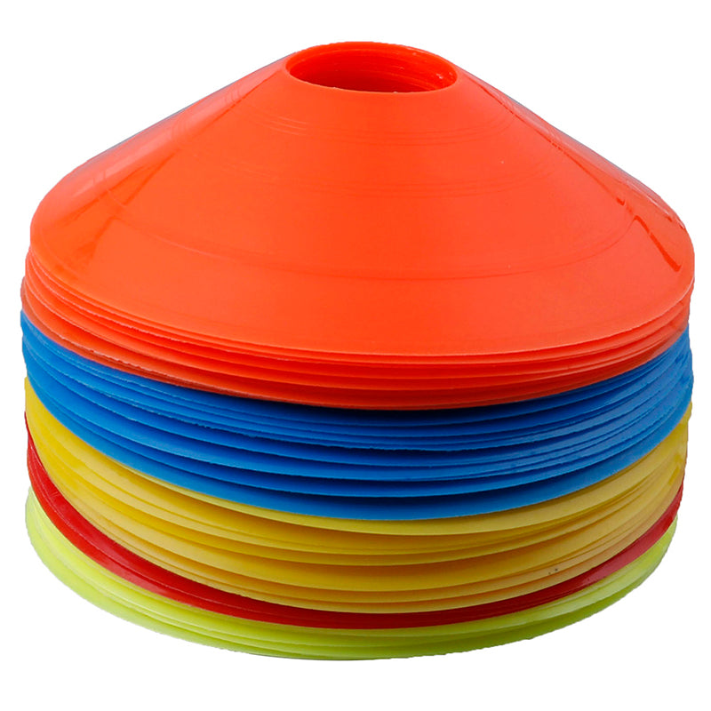 Football Training Cones Pack of 50 / 24 / 12 Soccer Football Sports Speed Training Tool - Football marking