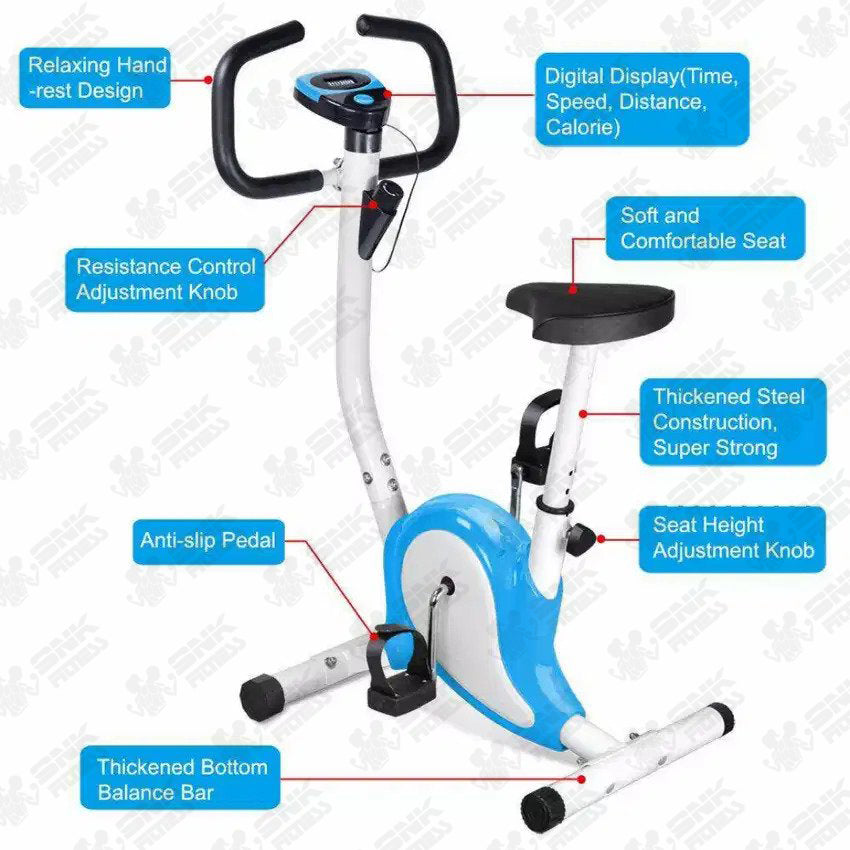 Exercise Bike Training Bicycle Cardio Fitness Sports Cycling Workout for Home - Blue