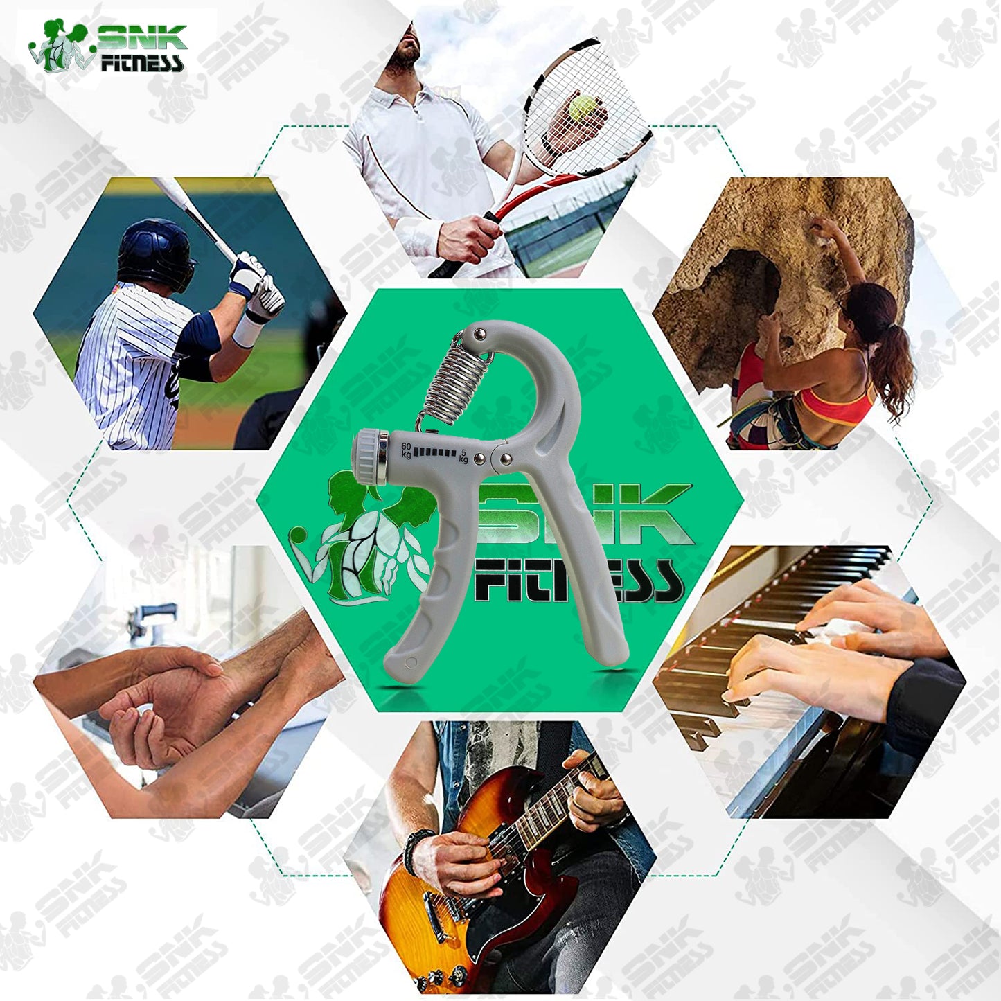 Adjustable Hand Gripper | Hand Grip Strengthener for Gym, Home & Physiotherapy (Up to 60kg Resistance)