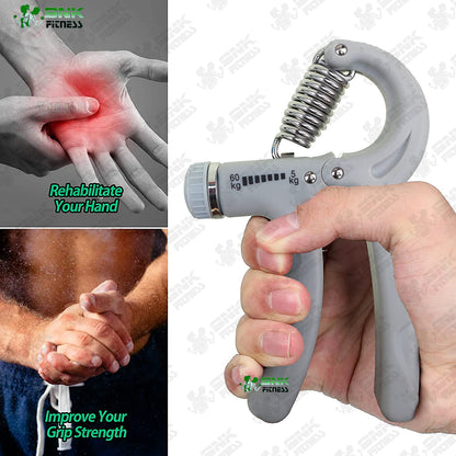 Adjustable Hand Gripper | Hand Grip Strengthener for Gym, Home & Physiotherapy (Up to 60kg Resistance)