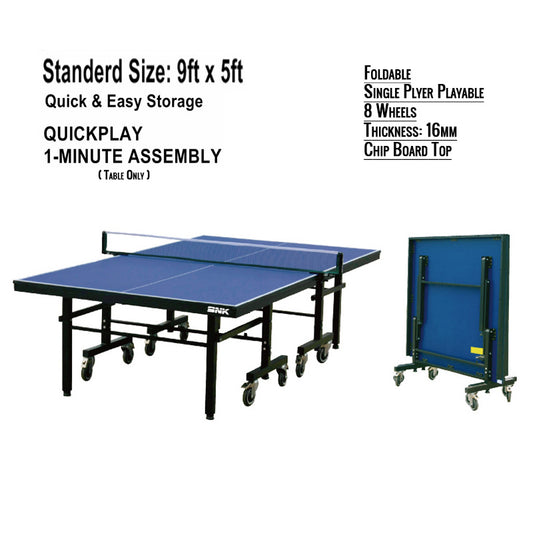 Professional Butterfly Table Tennis Table 8 Wheels Standard Size 9x5 FT Quick Assembly, Playback Mode, Space Saving Storage, Tournament Size (Table Only)